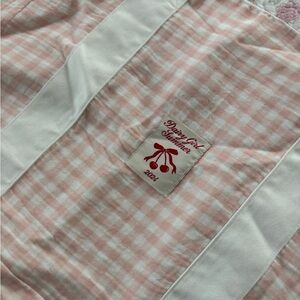 Pink and White Gingham Dairy girl summer tote